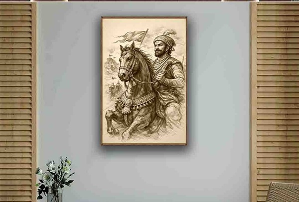 Shivaji Maharaj Portrait Sketch